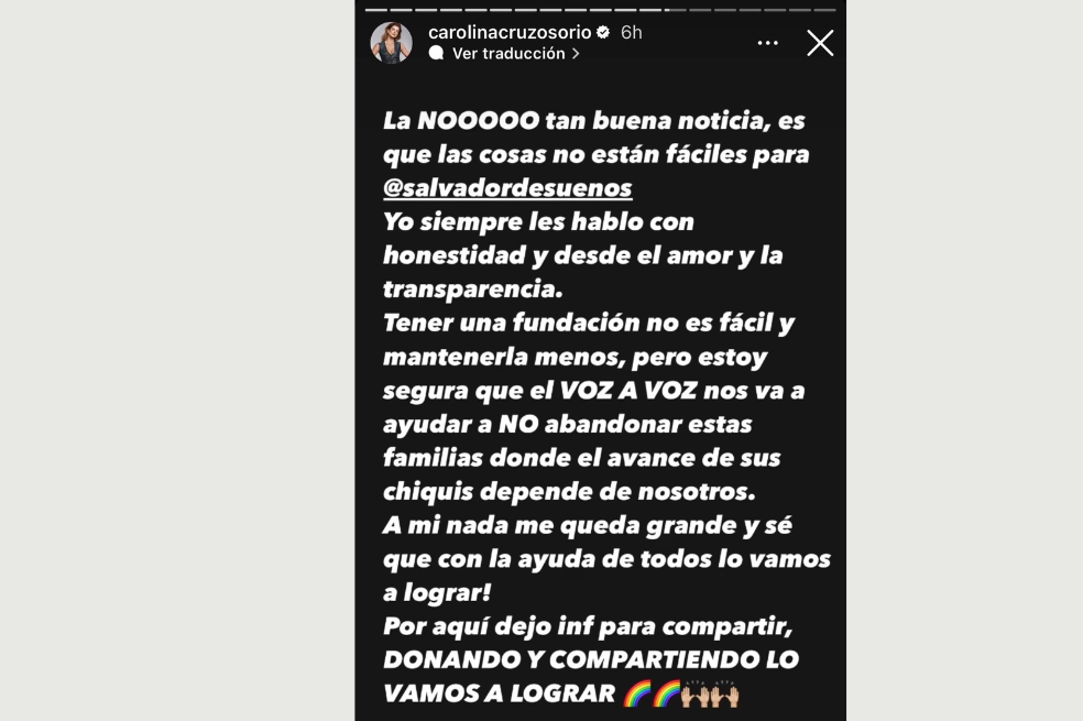 “Las cosas no están fáciles”: fundación de Carolina Cruz tendría líos económicos