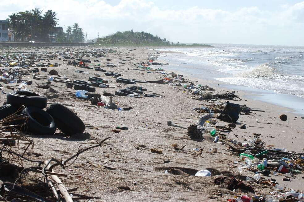 Basura en las costas guyanesas, en 2010. / Wikimedia Commons