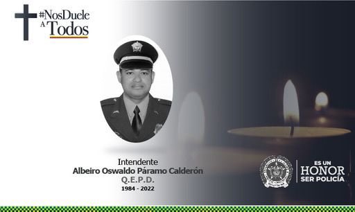 Se observa la foto en memoria de Páramo divulgada por la Policía.