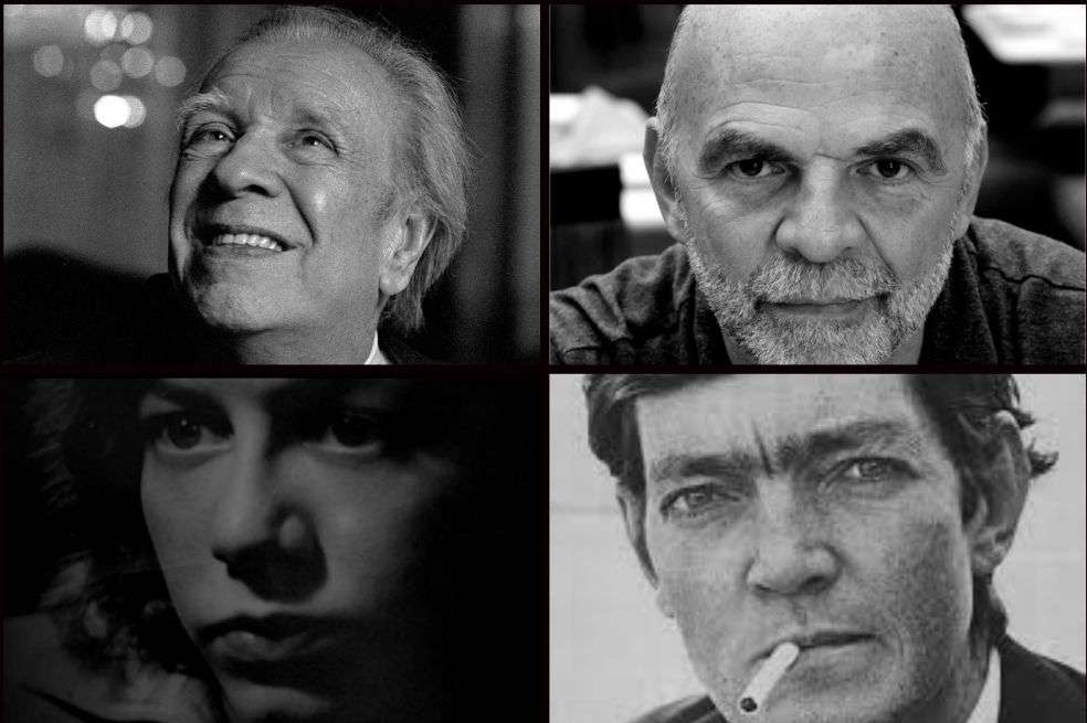 Jorge Luis Borges, Martín Caparrós, Alejandra Pizarnik, Julio Cortázar; escritores argentinos / Archivo particular