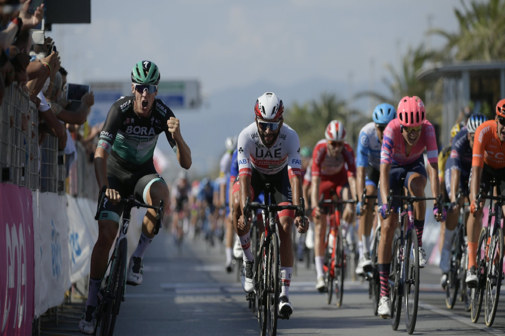 Pascal Ackermann en la primera etapa de la Tirreno-Adriático.