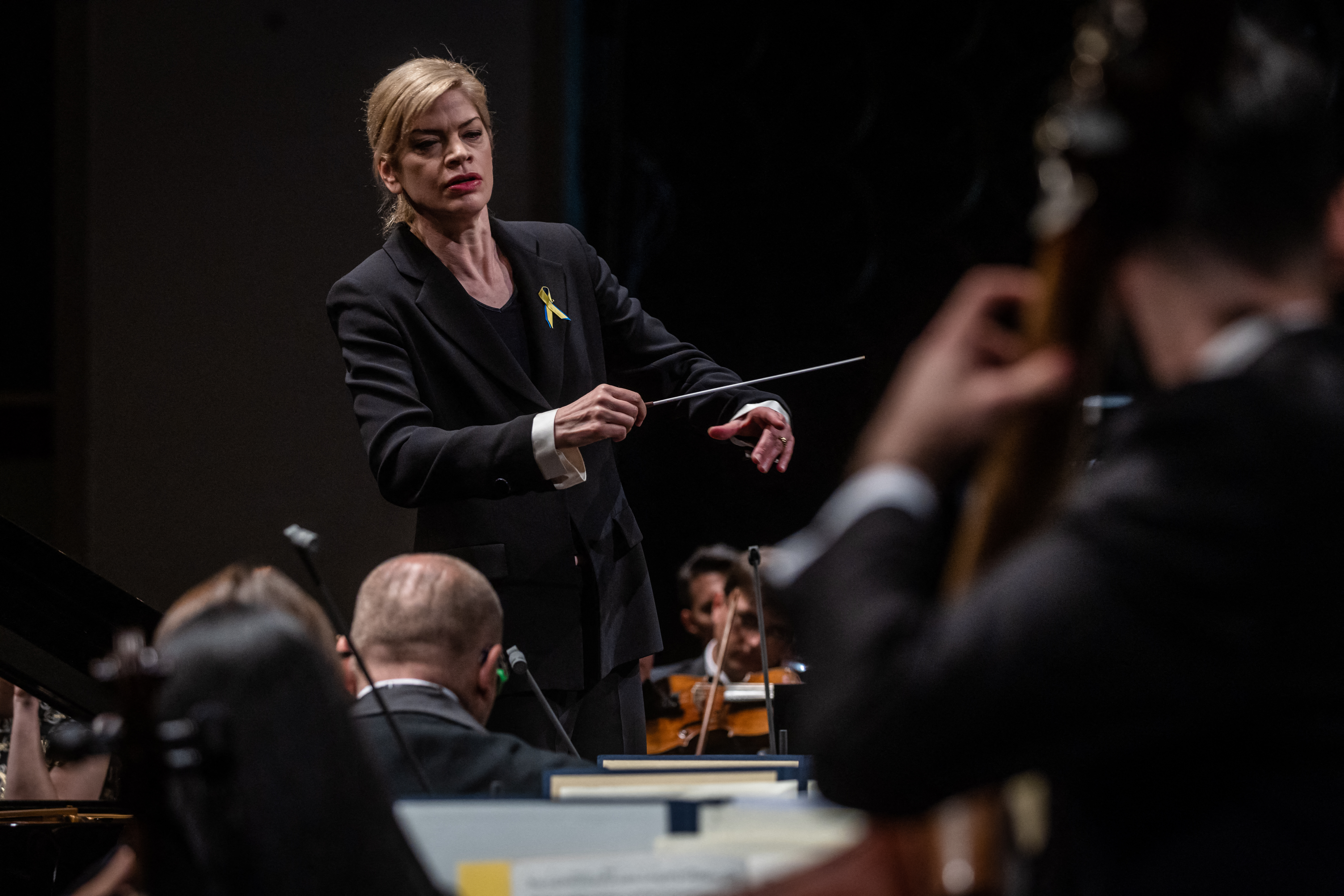Members of musical ensembles from the four corners of Europe and Ukraine, from the National Opera of Brittany to the Opera of Kherson, are reunited for a tour and will play twelve dates, in the name of the freedom of Ukraine. (Photo by Wojtek RADWANSKI / AFP)
