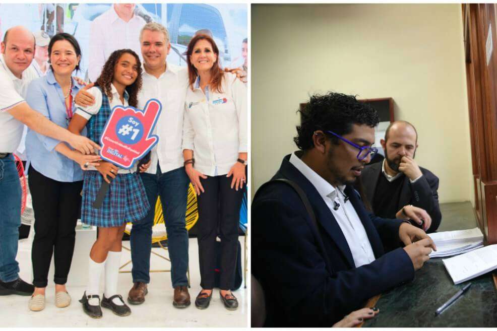 Mientras el Gobierno socializaba la ley TIC en Ciénaga, organizaciones como la Flip demandaban la norma. / Cortesía y Cristian Garavito - El Espectador