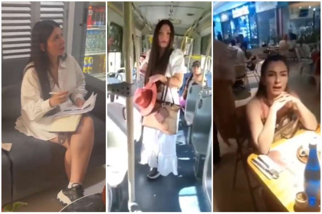La mujer fue grabada en diferentes partes de Medellín, negándose a pagar varios servicios, como el uso de transporte público, restaurantes y taxis.
