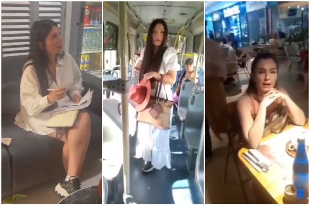 La mujer fue grabada en diferentes partes de Medellín, negándose a pagar varios servicios, como el uso de transporte público, restaurantes y taxis.
