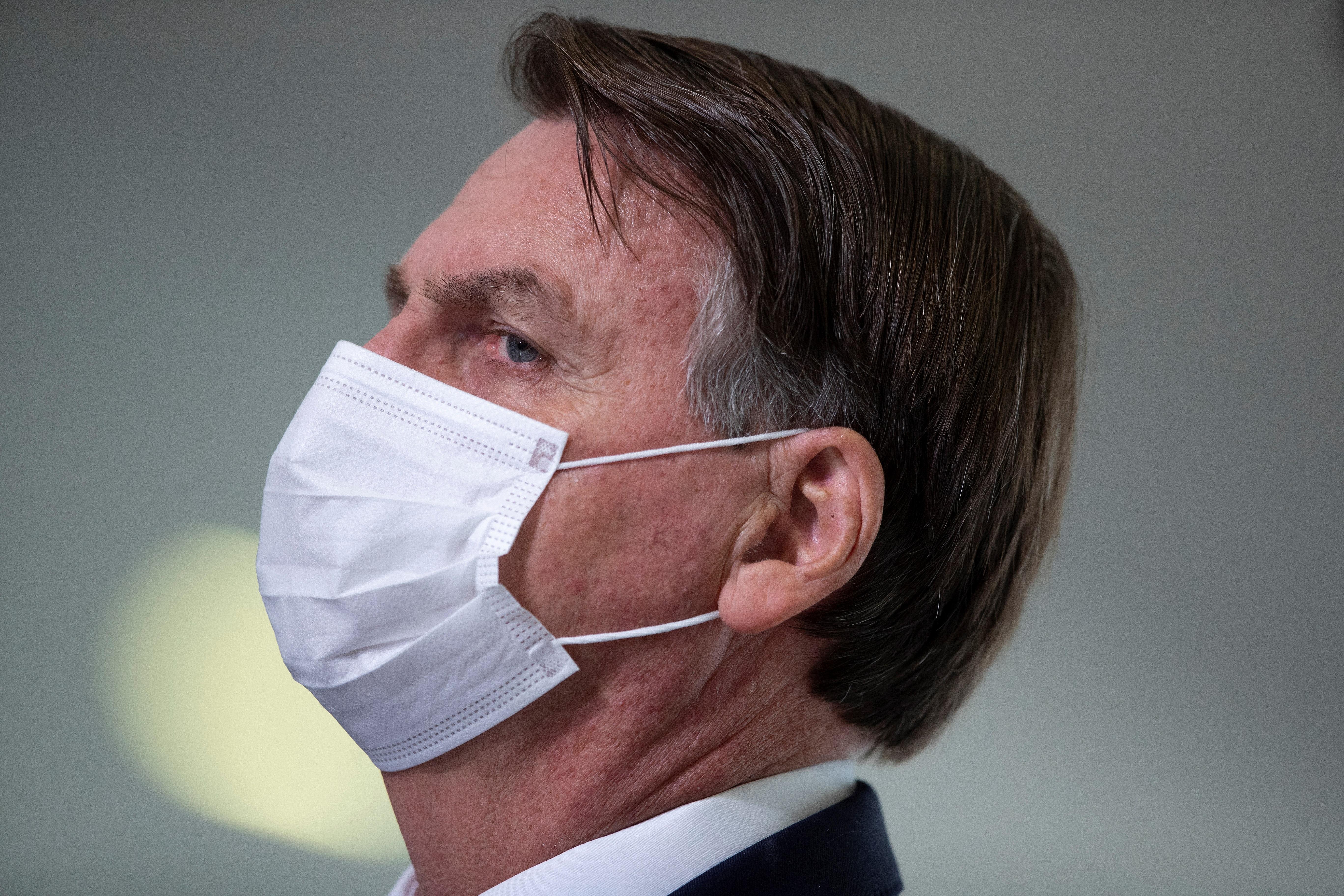 El presidente de Brasil, Jair Bolsonaro, durante una rueda de prensa.
