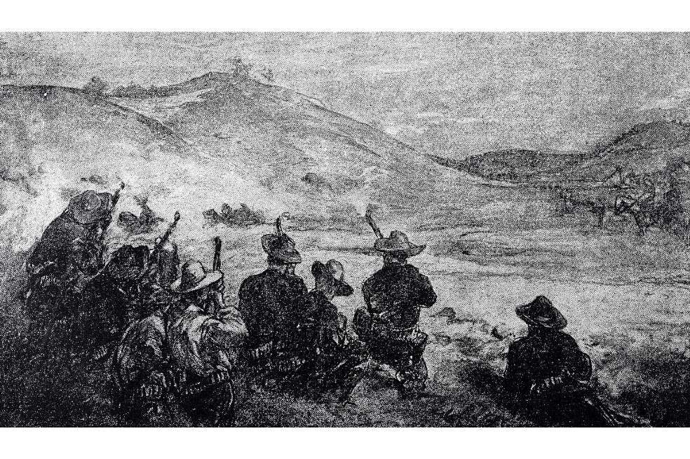 Ilustración del siglo XIX de la "noche de los rifles".