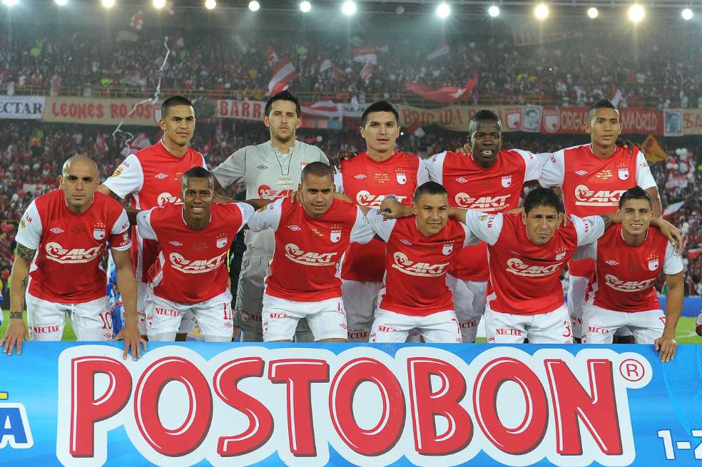 La formación titular de Santa Fe, en la gran final de la Liga 2012-II ante Deportivo Pasto, en El Campín.