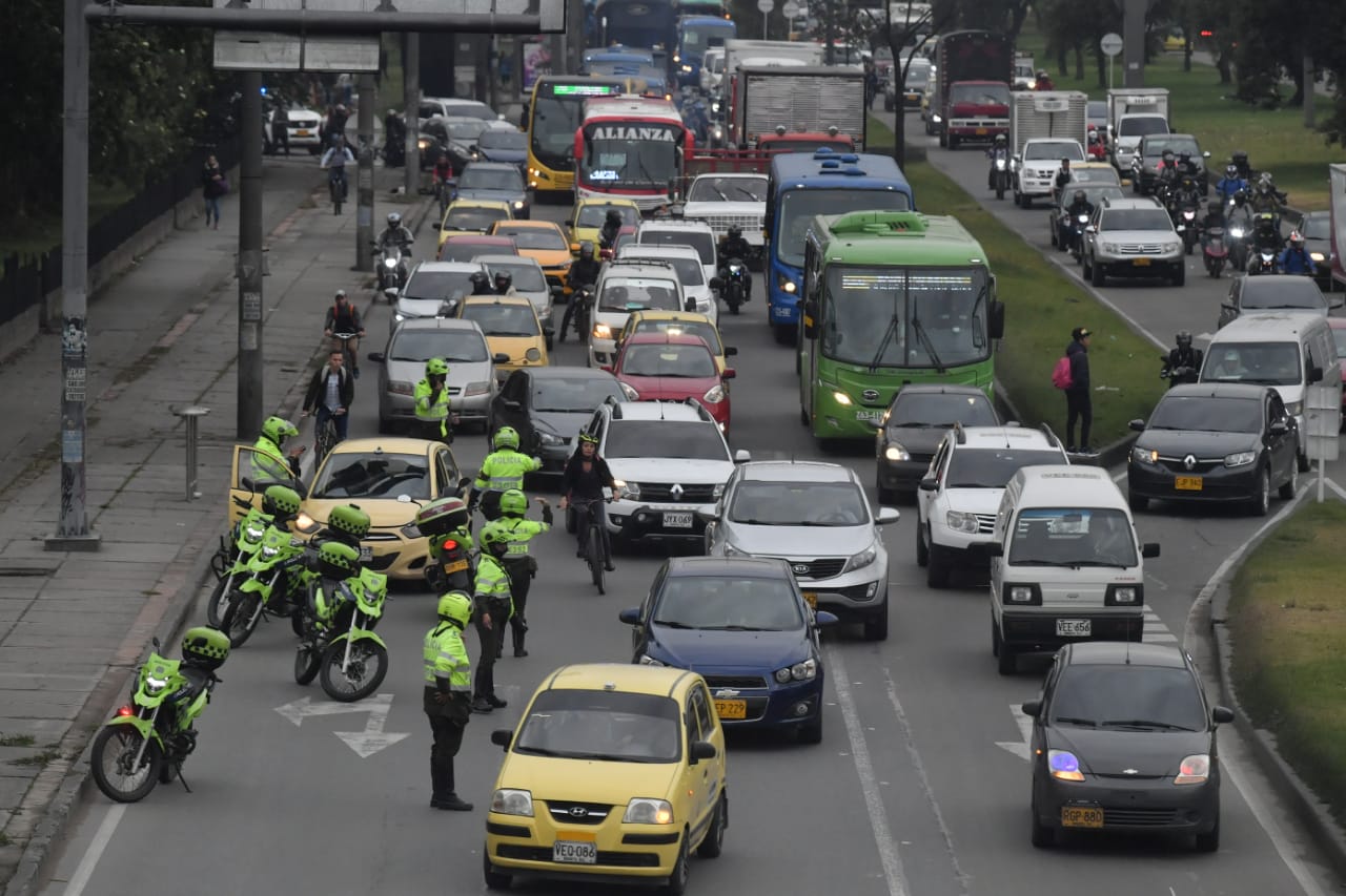 Paro de Taxistas, congestión en la Av. Boyacá