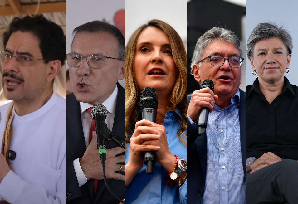 De izquierda a derecha: Iván Cepeda, Roy Barreras, Paloma Valencia, Mauricio Cárdenas y Claudia López.