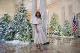 Melania Trump deja su sello en su primera decoración navideña de Casa Blanca