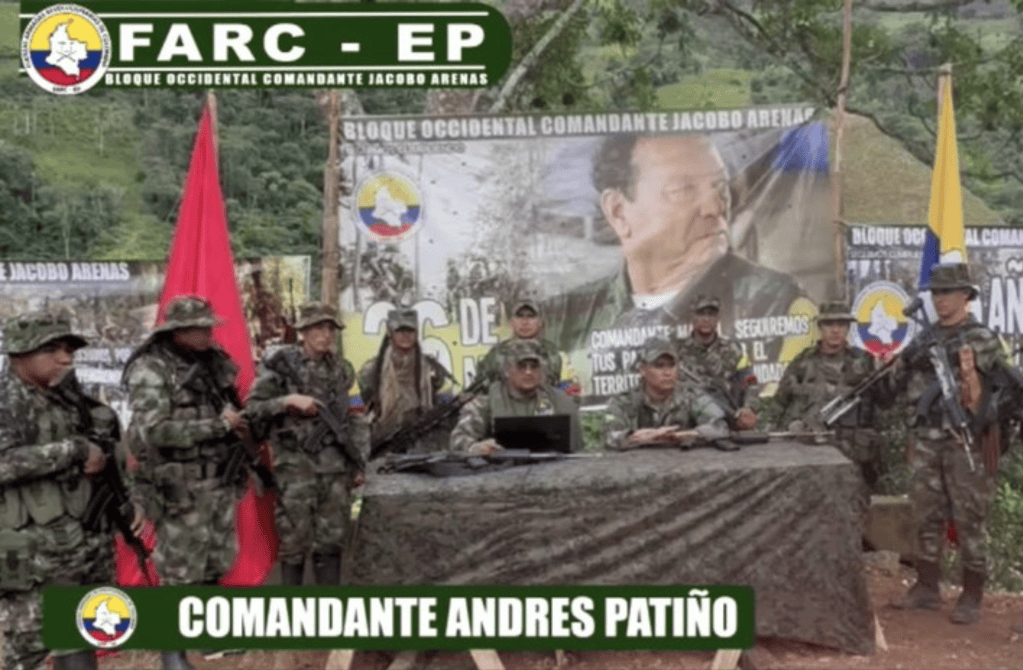 El comandante Andrés Patiño del frente Carlos Patiño de la disidencia Estado Mayor Central.