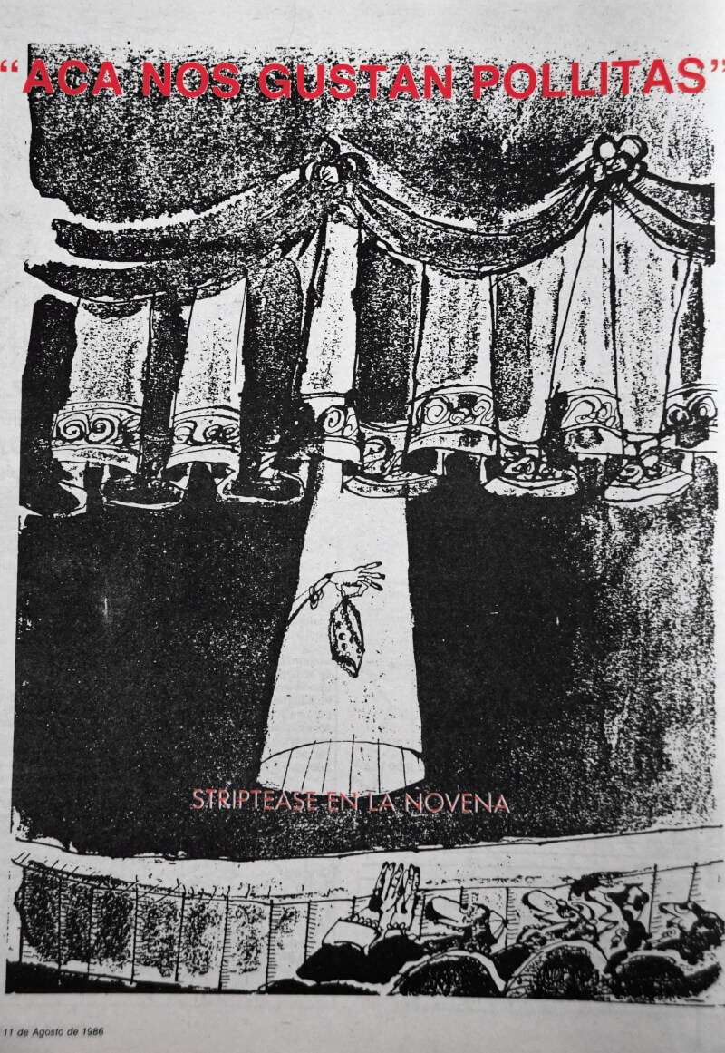 Ejemplar del semanario “Zona” del 11 de agosto de 1986 con el artículo de Sylvia Duzán. Nelson Sierra