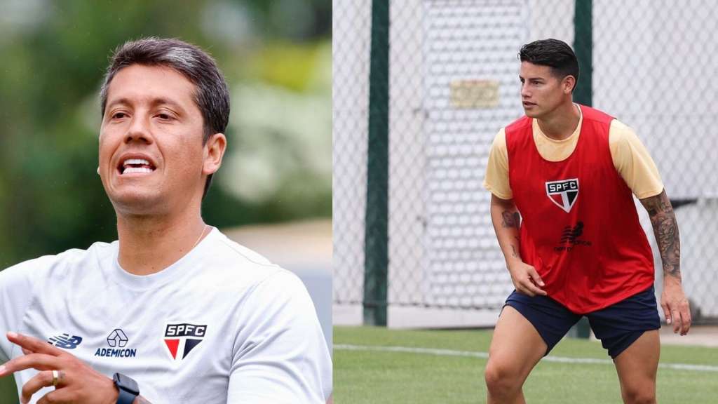 Thiago Carpini y James Rodríguez compartieron su primer entrenamiento en Sao Paulo, luego de la salida de Dorival Júnior de la dirigencia del tricolor paulista.