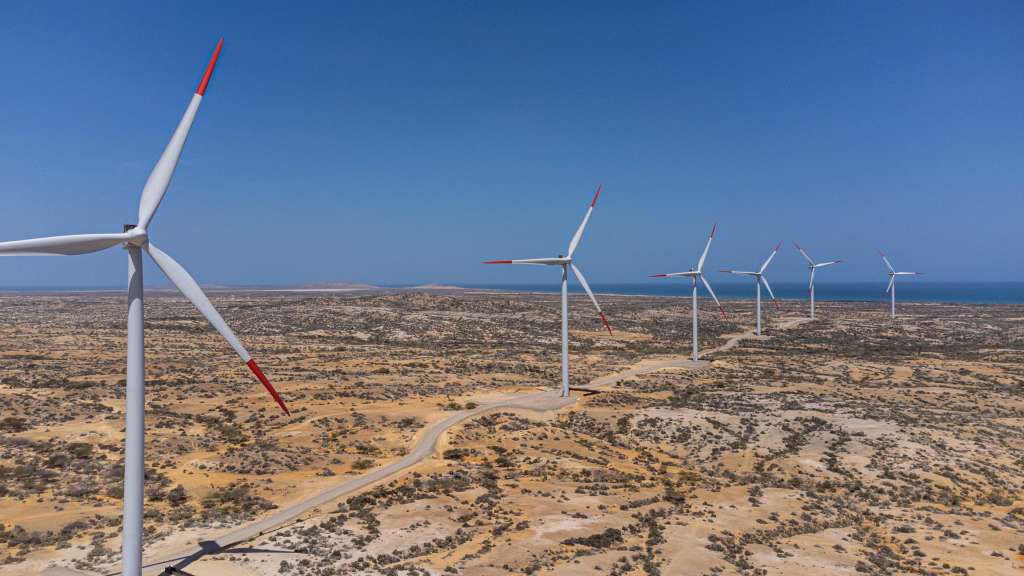 Guajira I es el único parque eólico operando en Colombia, ubicado en el Cabo de la Vela.