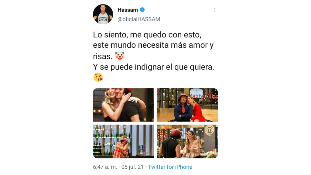 Hassam se burló del drama de Martha Isabel Bolaños y Daniela Tapia en ‘MasterChef’