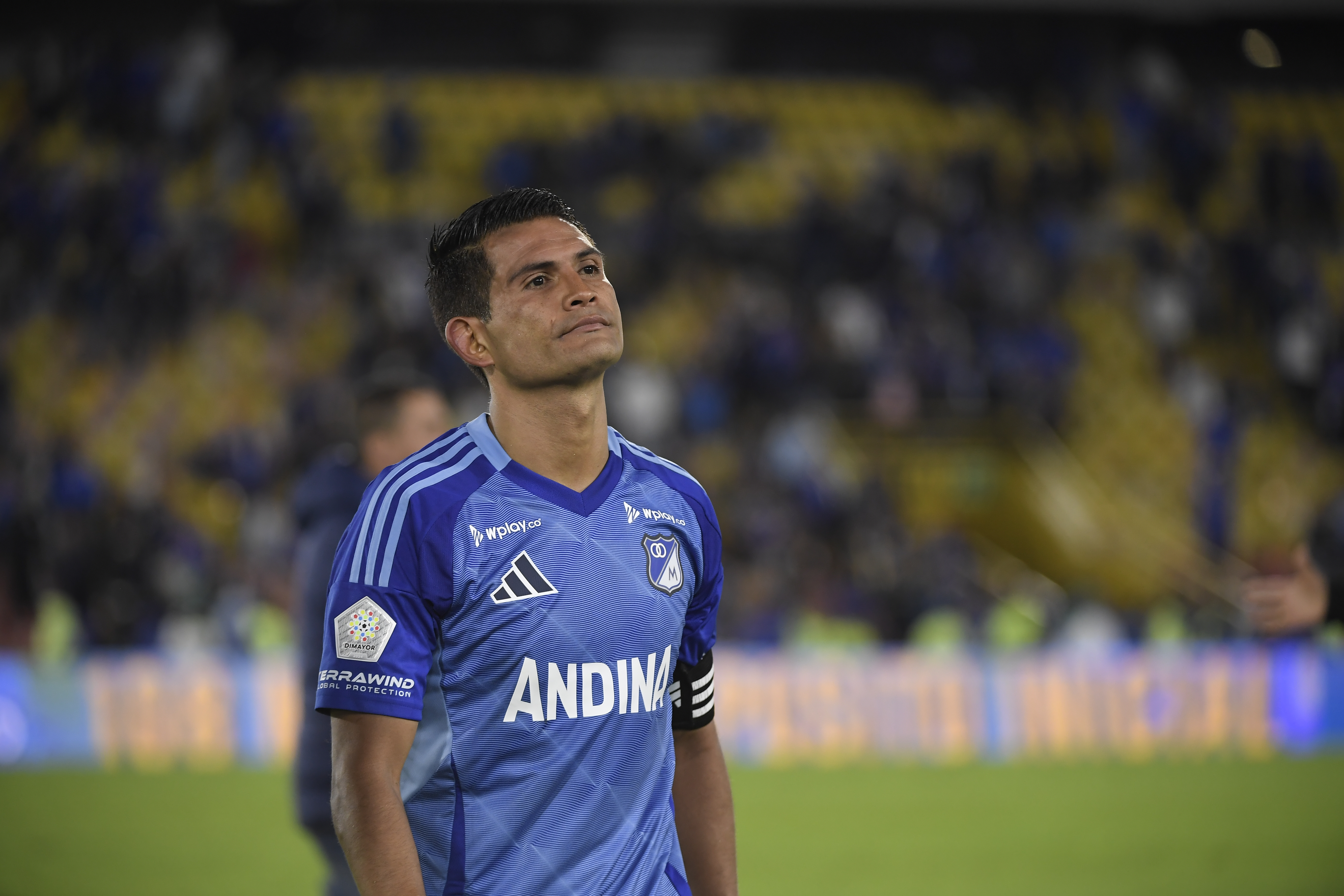 Futbolista colombiano, volante de Millonarios en el partido ante Once Caldas por la fecha dieciocho de la Liga Betplay 2025-II.