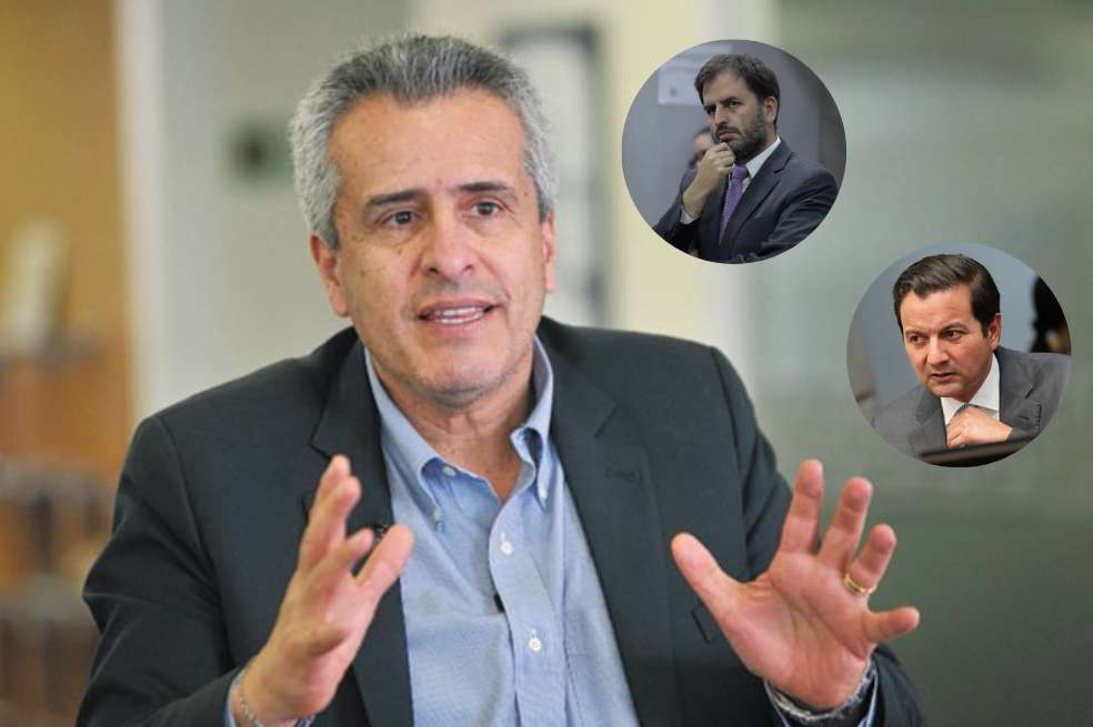El ministro del Interior, Luis Fernando Velasco, y los congresistas Andrés Forero (Centro Democrático) y David Luna (Cambio Radical).
