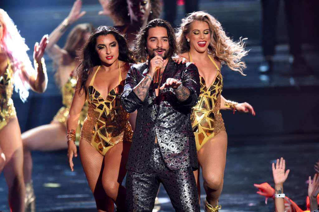 NEW YORK, NY - AUGUST 20: Maluma performs onstage during the 2018 MTV Video Music Awards at Radio City Music Hall on August 20, 2018 in New York City. (Photo by Theo Wargo/Getty Images)