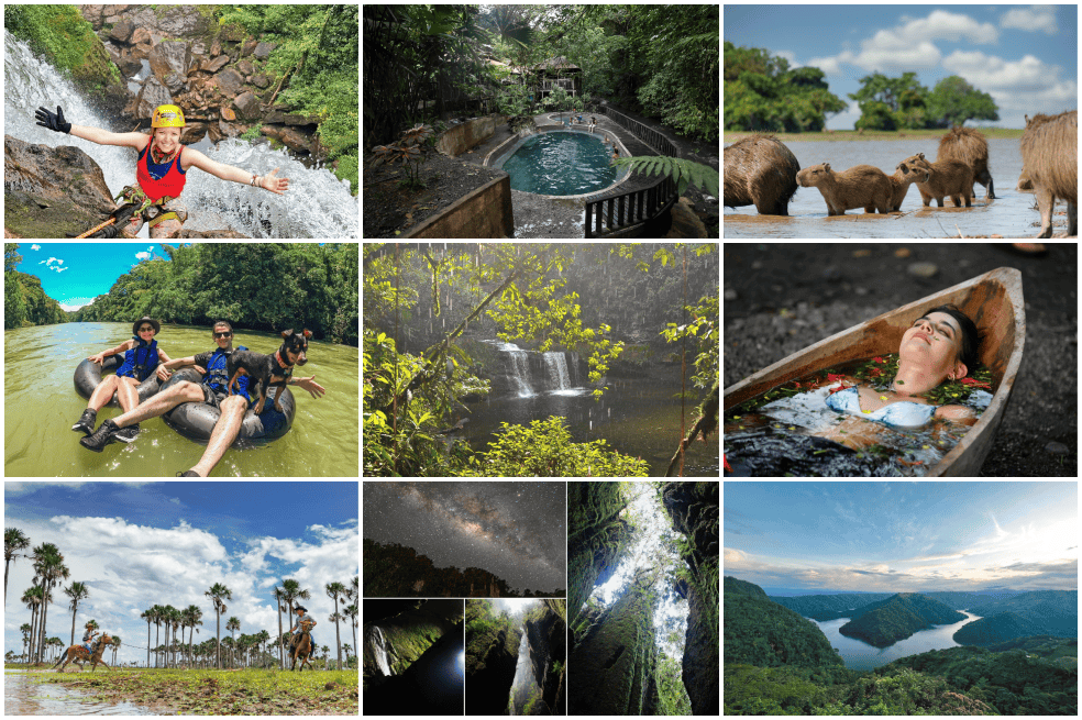 La Cascada Fin del Mundo, en Putumayo; Norcasia, Caldas; el safari llanero, en Casanare; Nuquí, en Chocó; y El Peñón, en Santander son ideales para admirar la belleza y biodiversidad de Colombia.