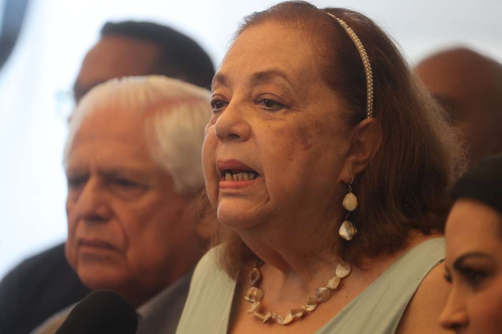 AME2257. CARACAS (VENEZUELA), 25/03/2024.- Corina Yoris, candidata presidencial por la Plataforma Unitaria Democrática (PUD), habla durante una rueda de prensa este lunes en Caracas (Venezuela). La Plataforma Unitaria Democrática (PUD), la principal alianza opositora de Venezuela, aseguró este lunes que ha agotado todas las vías para poder inscribir la candidatura de la historiadora Corina Yoris a las elecciones presidenciales del próximo 28 de julio, algo que, según ha denunciado, se les ha impedido. EFE/ Miguel Gutiérrez