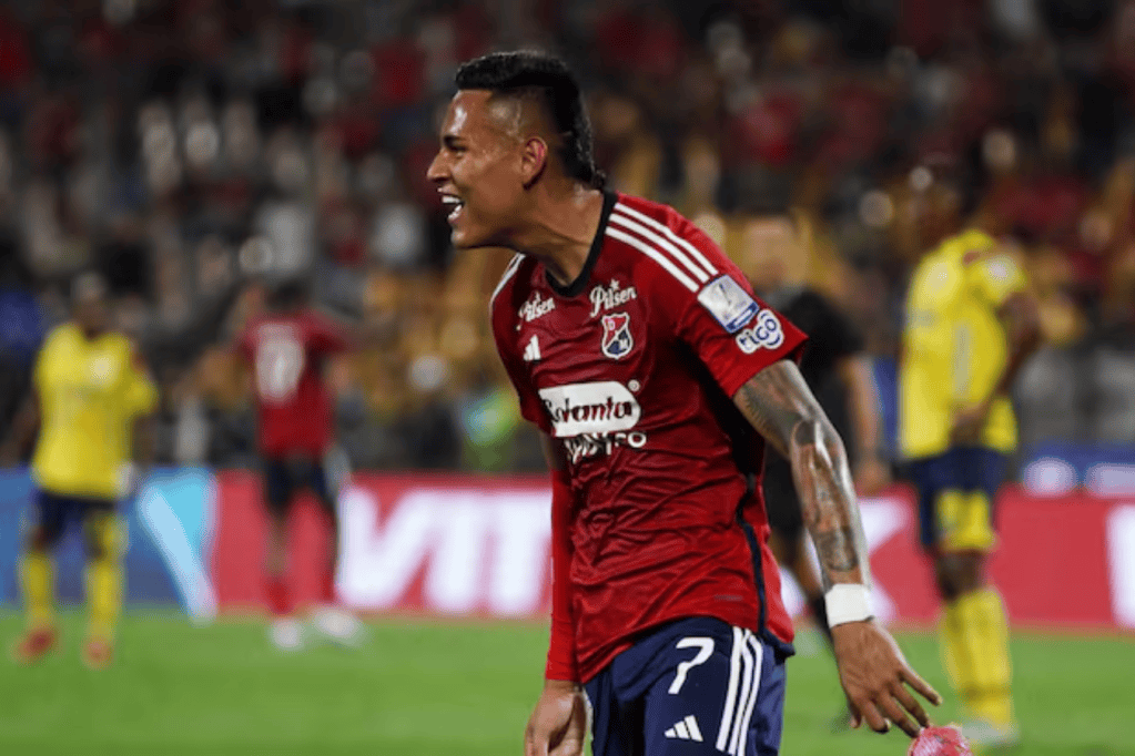 El jugador de 19 años Jaime Peralta durante un partido del Independiente Medellín.