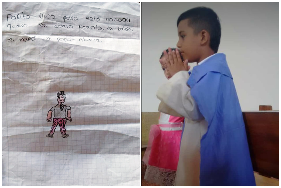 La carta de Navidad que dejó Hans Tafur. / Cortesía