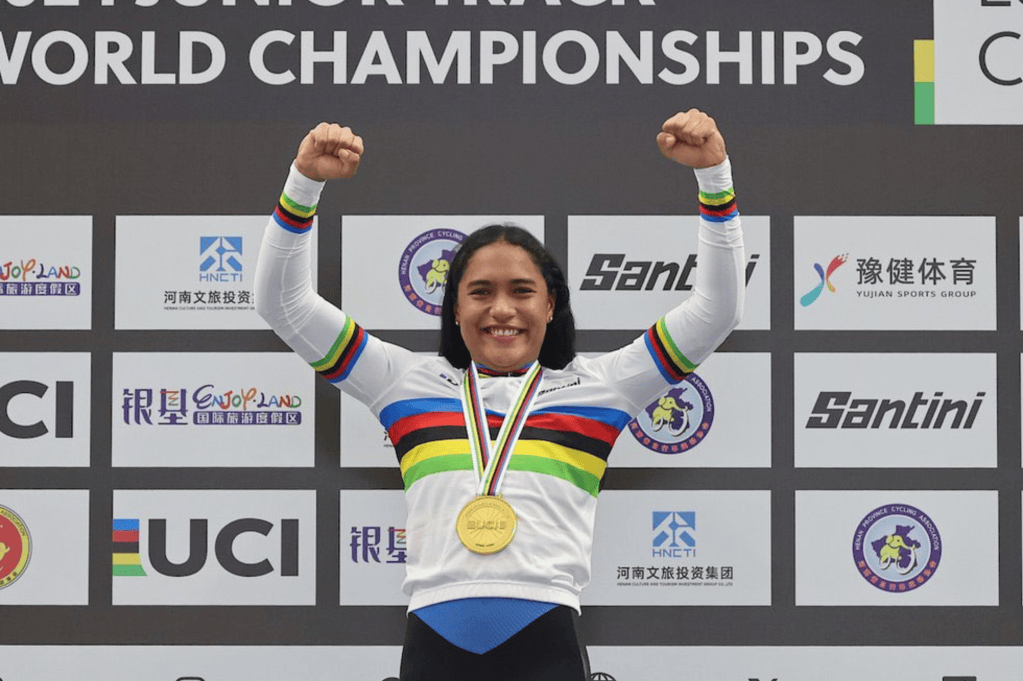 Stefany Cuadrado, la sensación en el campeonato juvenil de ciclismo de pista.