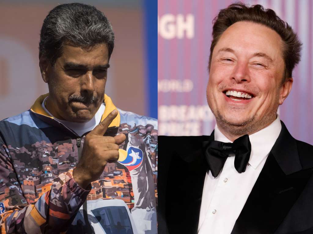 AME6816. BOGOTÁ (COLOMBIA), 31/07/2024.- Combo de fotografías del presidente de Venezuela, Nicolás Maduro (izq.), y el CEO de Tesla Motors Elon Musk. La pelea de tono callejero que el martes protagonizaron el magnate Elon Musk y el presidente venezolano Nicolás Maduro a cuenta de las elecciones y la supuesta manipulación de los resultados parece haber bajado de tono este miércoles. Todo comenzó cuando el lunes Musk comenzó a postear o repostear en la red de su propiedad, X (antes Twitter) mensajes que denunciaban el presunto fraude electoral en Venezuela. Entre los mensajes reenviados por Musk estaban los de la líder opositora venezolana María Corina Machado y otros gobernantes con los que Musk lleva tiempo mostrando gran sintonía, como el argentino Javier Milei o el salvadoreño Nayib Bukele. EFE/Miguel Gutiérrez/Caroline Brehman
