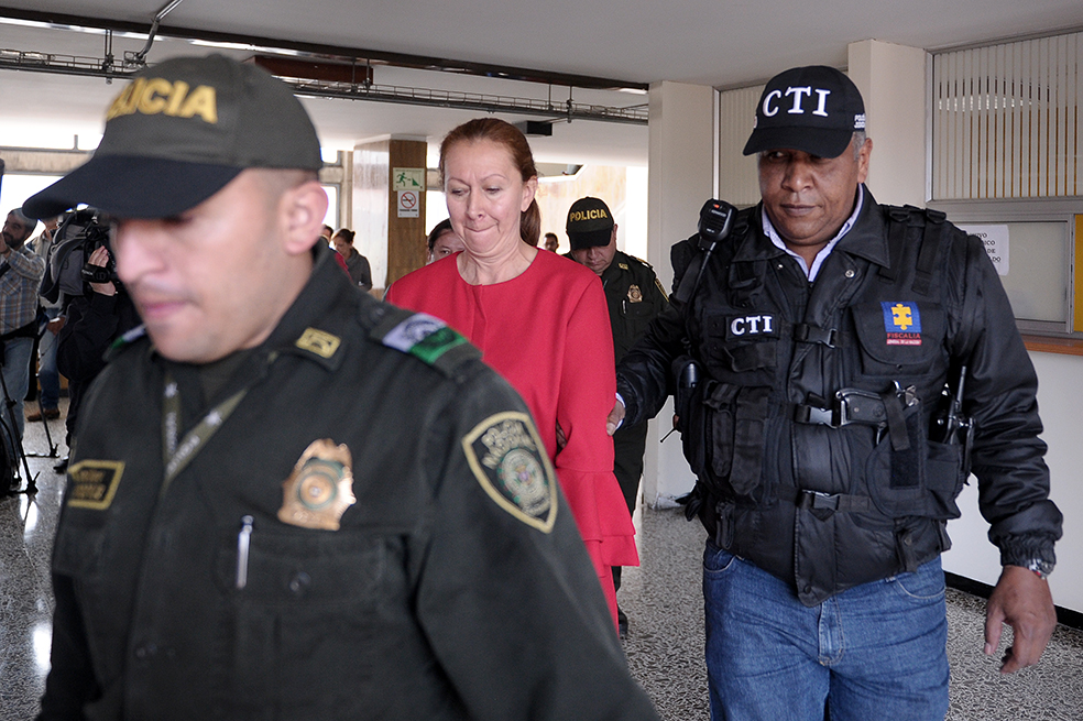 Cecilia Rueda Bossa durante la legalización de su captura este martes en los juzgados de Paloquemao. / Mauricio Alvarado/El Espectador