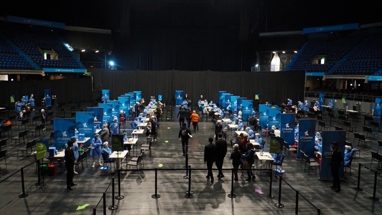 Zona de vacunación en el Movistar Arena