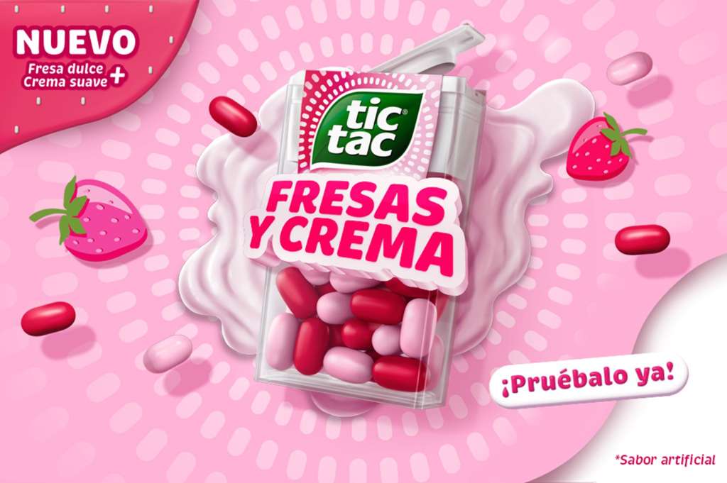 ¡Encuentre el nuevo Tic Tac Fresas y Crema en su supermercado o tienda más cercana! El producto se encuentra disponible desde el mes de Abril en Colombia.