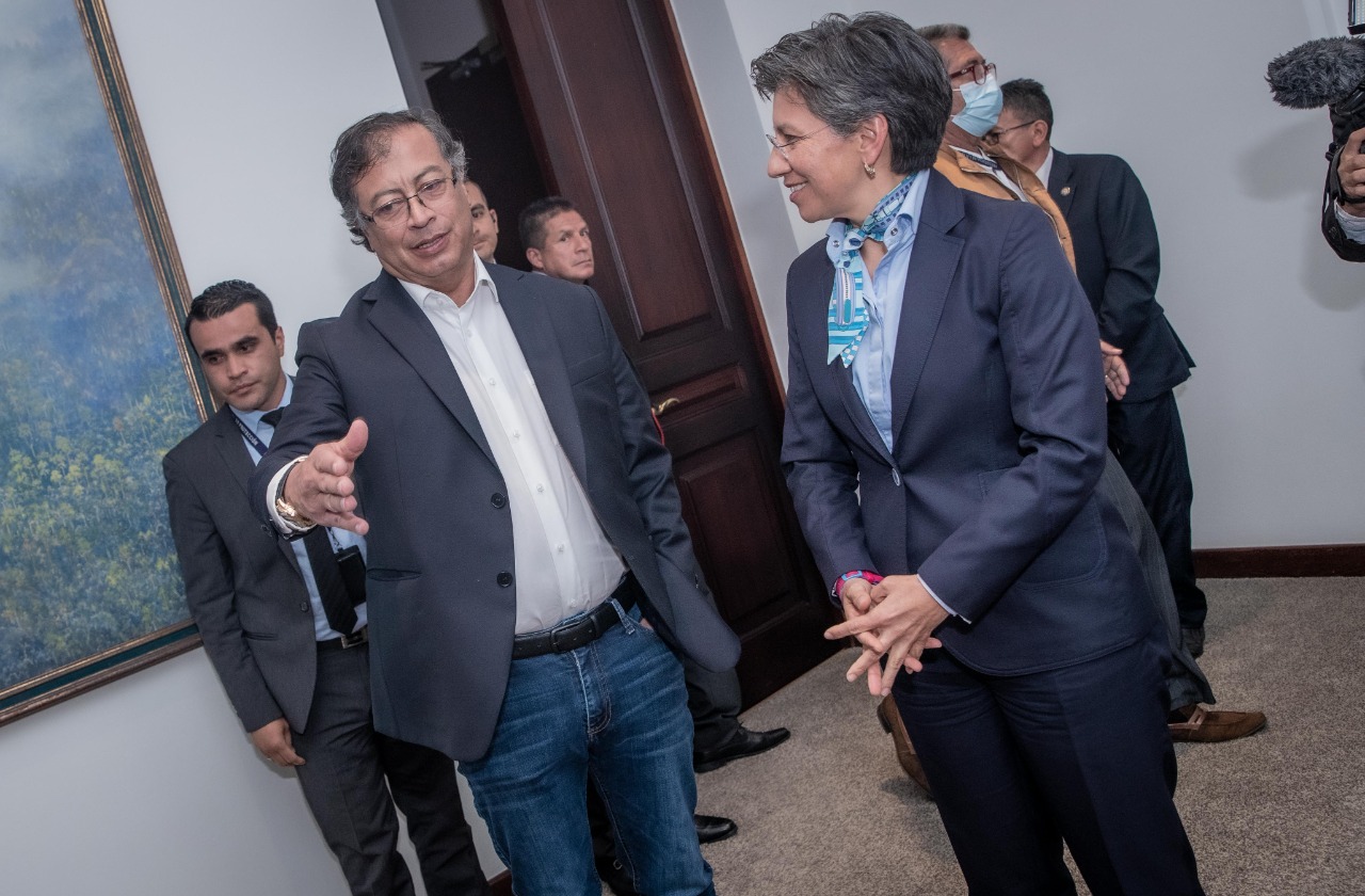 El presidente Gustavo Petro y la alcaldesa de Bogotá Claudia López se reunieron para hablar sobre estrategias de seguridad en Bogotá