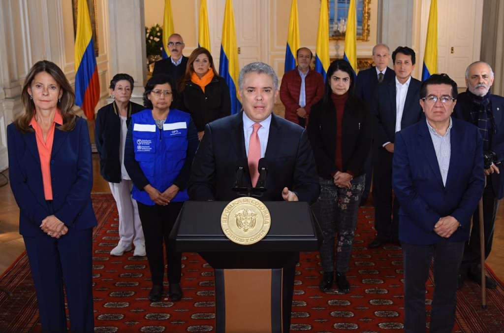 El presidente Iván Duque al anunciar, el viernes pasado, un aislamiento preventivo en todo el país desde el próximo miércoles.  / SIG