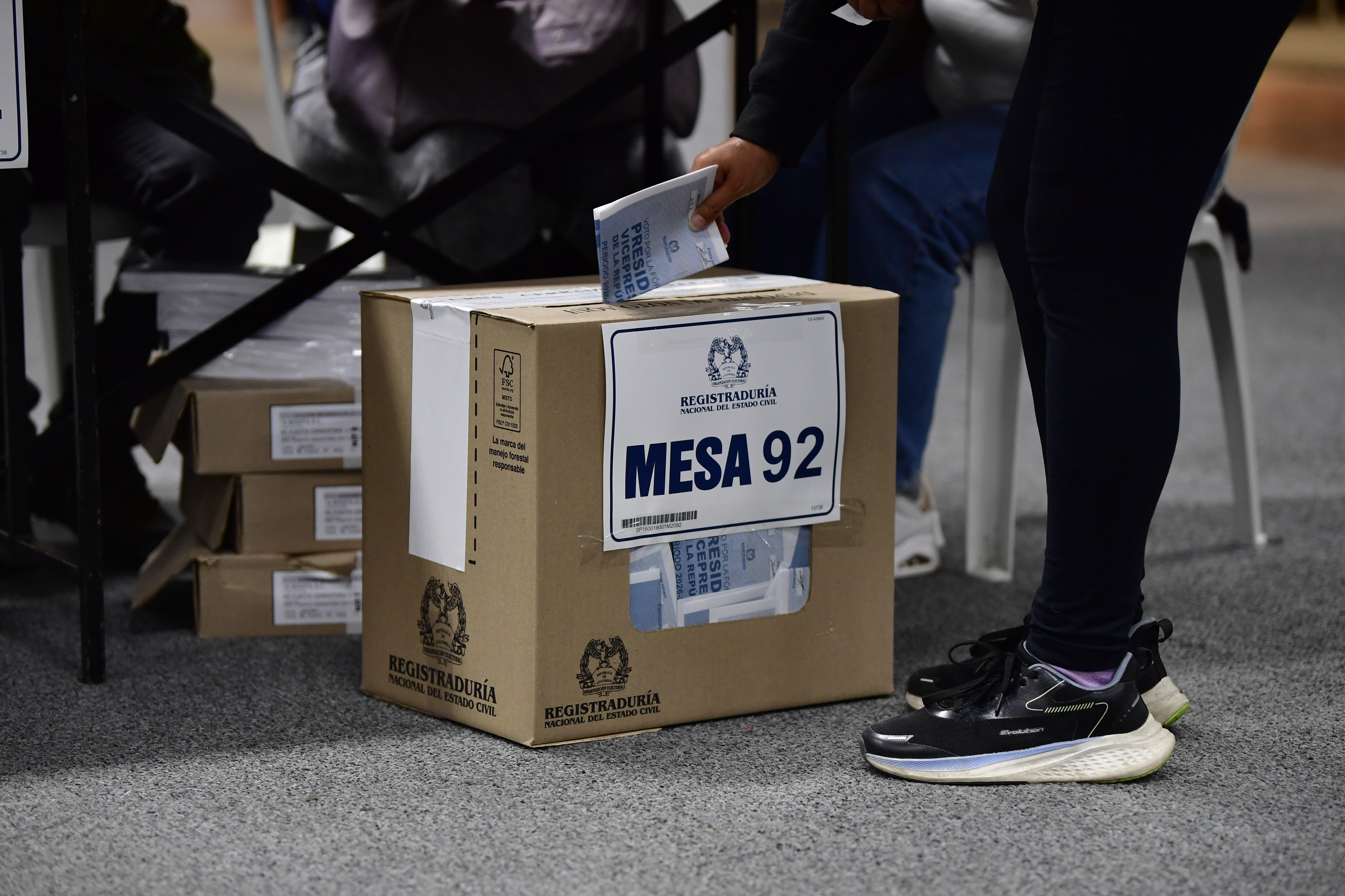 Jornada de elecciones presidenciales realizado en Corferias donde se realiza conteo de votos posterior al cierre de escrutinios en este punto de la ciudad