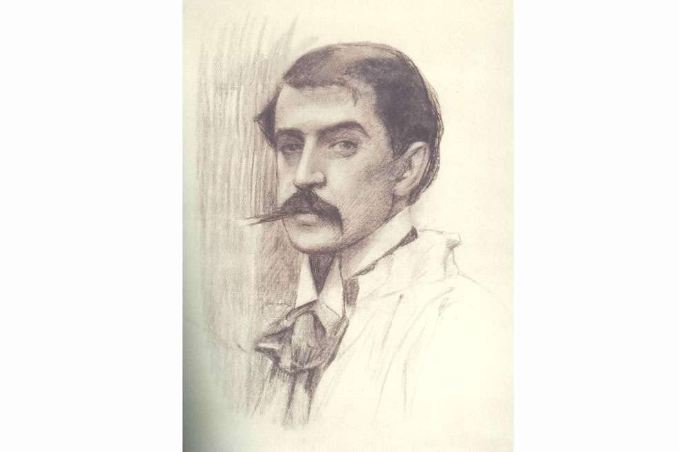 Autorretrato de Francisco Antonio Cano en técnica de lápiz sobre papel. /Tomado del libro de Ediciones Gamma