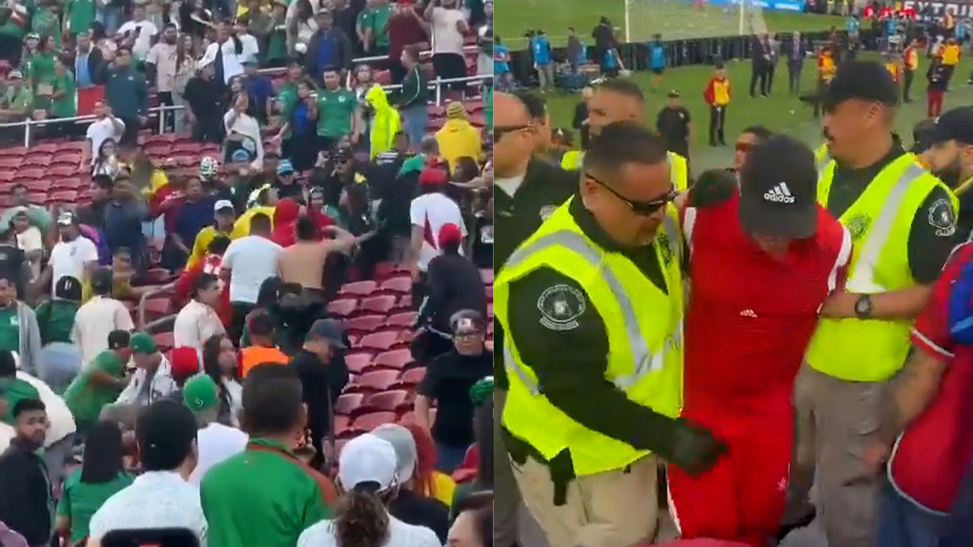Violentas peleas entre hinchas en el partido de Colombia contra  México