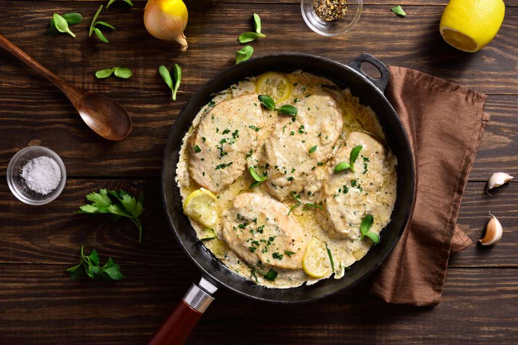 Pollo cremoso casero