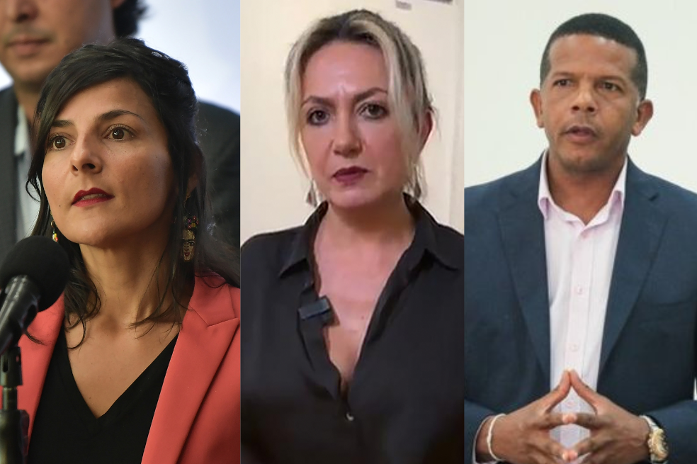 Irene Vélez (izq); Marisol Rojas; Camilo Iguarán.