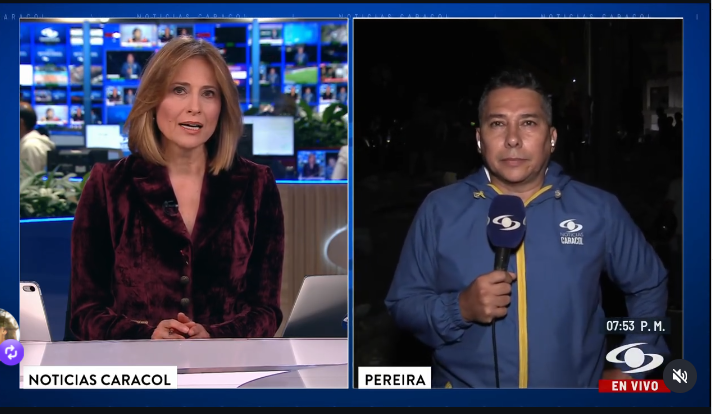 María Lucía Fernández y Freddy Gómez, periodistas de 'Noticias Caracol'.