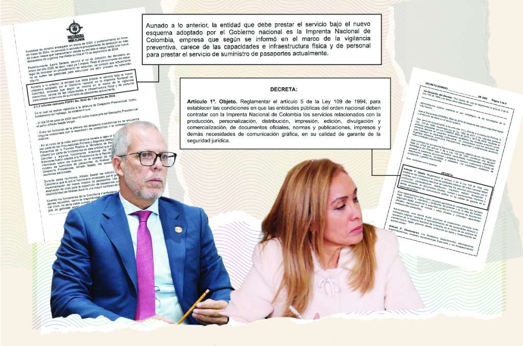 El jefe de gabinete, Alfredo Saade, y la gerente de la Imprenta, Viviana León, están en el centro del nuevo esquema de pasaportes.