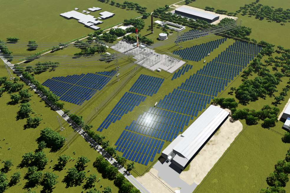 Así lucirá la granja solar que estará ubicada en Yumbo (Valle) que estará lista en septiembre. La inversión fue de $US 11 millones.  / Cortesía