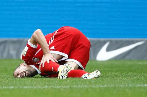 Ribery sufrió una rotura del ligamento exterior de la rodilla izquierda