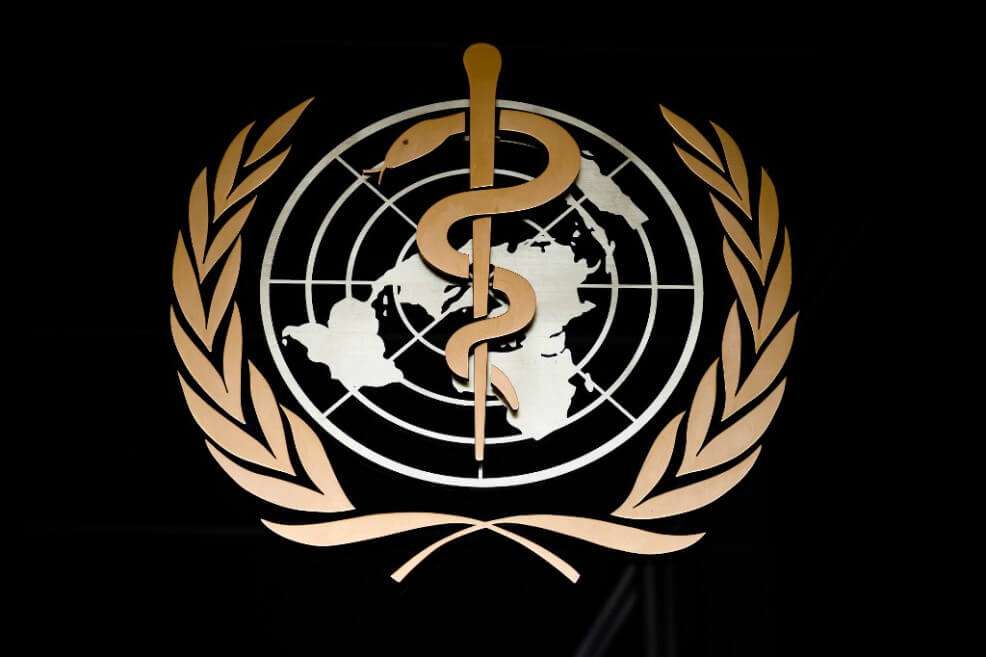 Logo de la OMS en sus oficinas de Ginebra, Suiza. / AFP