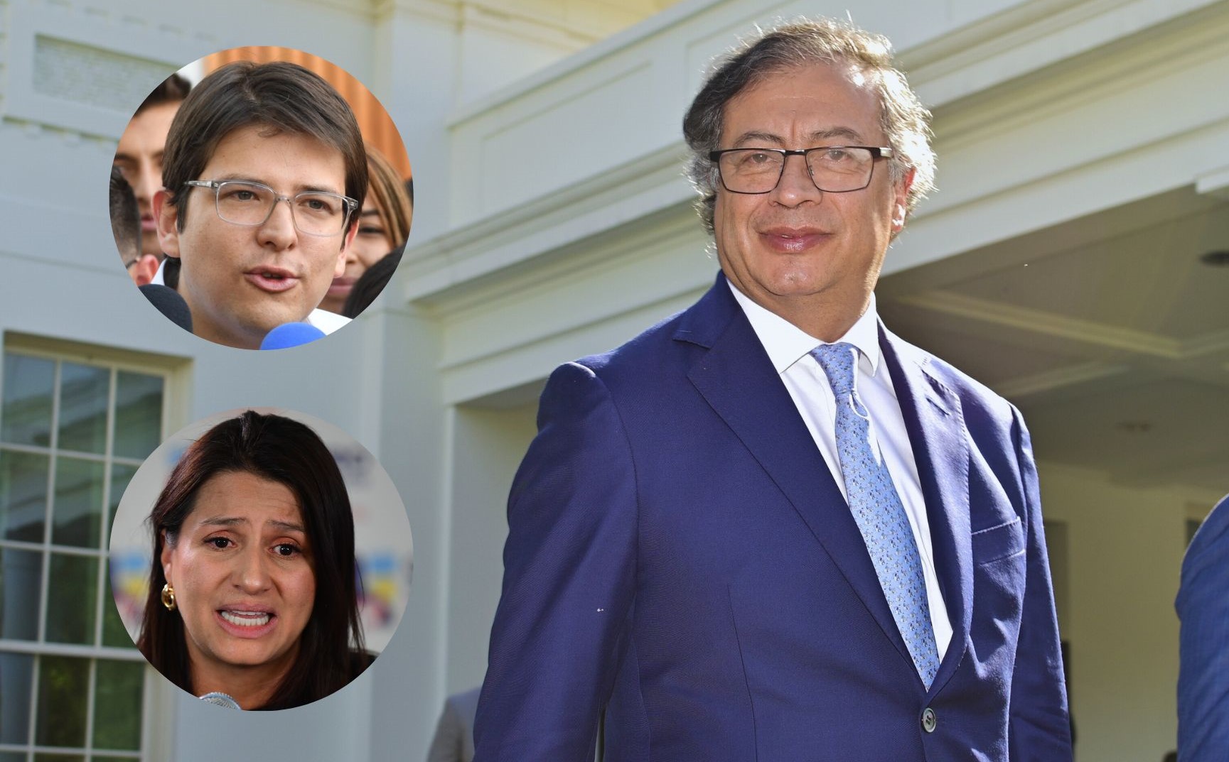 Senadores Miguel Uribe y Paola Holguín y presidente Gustavo Petro.