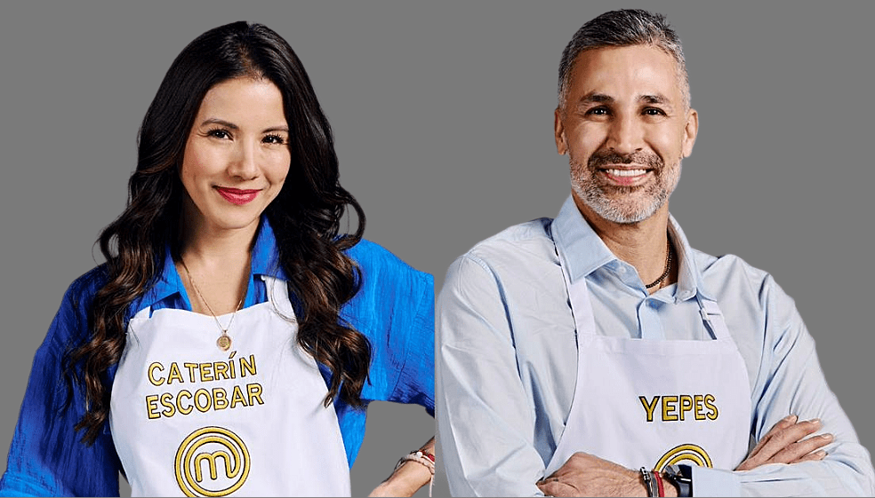 Caterin Escobar y Mario Alberto Yepes, participantes de 'MasterChef Celebrity Colombia' (2025).