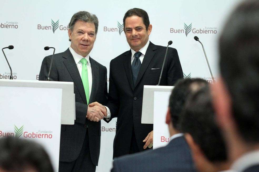El presidente Juan Manuel Santos y su fórmula vicepresidencial, Germán Vargas Lleras. / Archivo particular