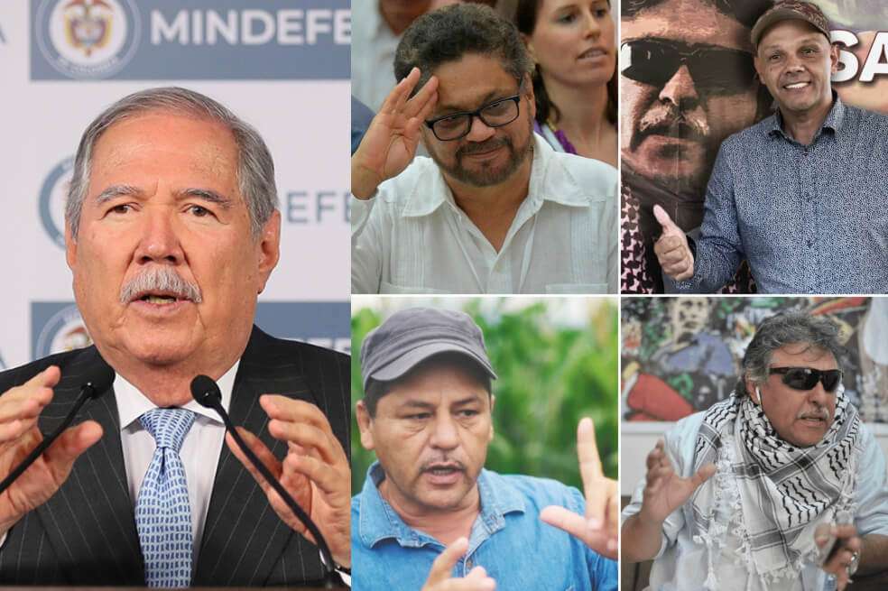 El ministro de Defensa, Guillermo Botero (izq.), anunció además la creación de una unidad especial con la función de ubicar y someter al grupo liderado por "Márquez". / Archivo