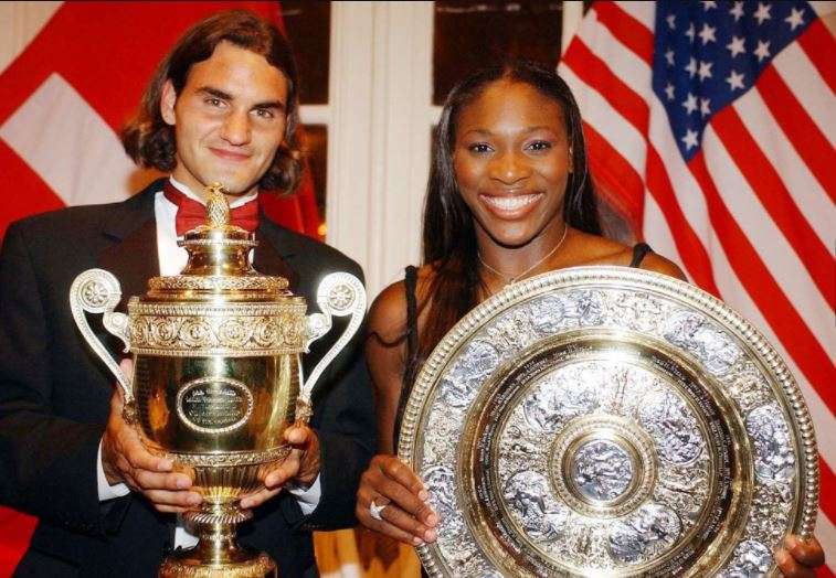 El suizo Roger Federer y la estadounidense Serena Williams, campeones de Wimbledon en 2003.