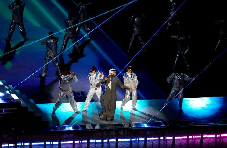 Al Khor (Qatar), 20/11/2022.- Qatari singer Fahad Al-Kubaisi performs during the Opening Ceremony prior to the FIFA World Cup 2022 group A Opening Match between Qatar and Ecuador at Al Bayt Stadium in Al Khor, Qatar, 20 November 2022. (Mundial de Fútbol, Catar) EFE/EPA/Ronald Wittek